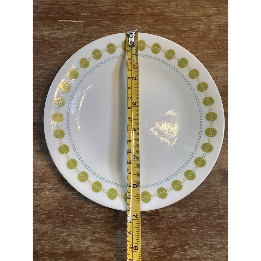 Corelle South Beach Dessert Plate Green Blue Dots 6.75" Replacement USA